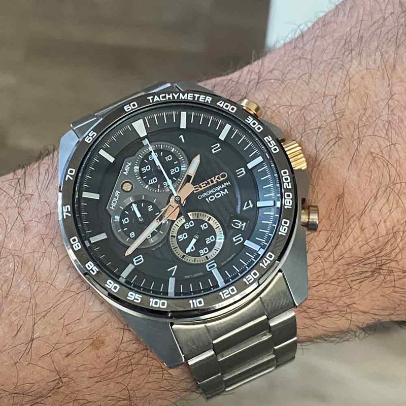 Rel gio Masculino Seiko SSB323B1 P2SX Na Cor Prata Com Cron grafo