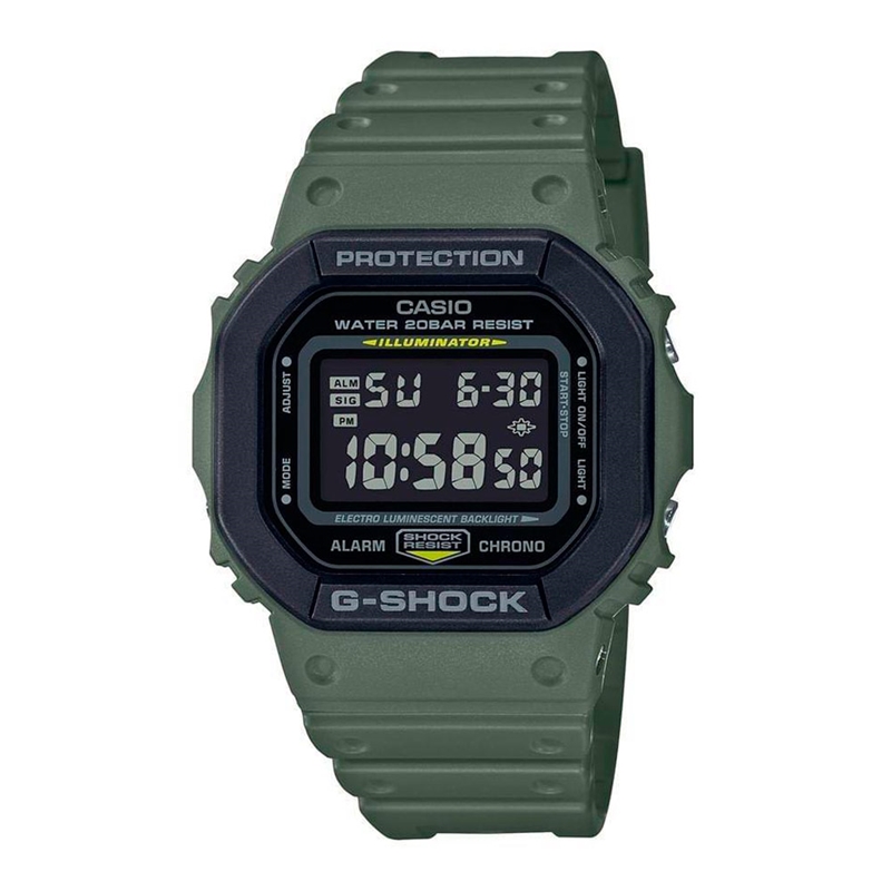 Relogio Masculino Casio G Shock DW 5610SU 3DR Classico Quadrado na Cor Verde Militar Relogio Masculino Casio G Shock DW 5610SU 3DR Classico Quadrado na Cor Verde Militar CASIO